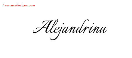 Calligraphic Name Tattoo Designs Alejandrina Download Free