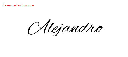 Cursive Name Tattoo Designs Alejandro Free Graphic