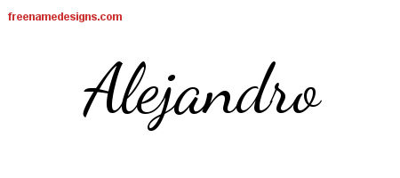 Lively Script Name Tattoo Designs Alejandro Free Download