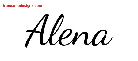 Lively Script Name Tattoo Designs Alena Free Printout