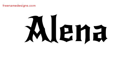 Gothic Name Tattoo Designs Alena Free Graphic