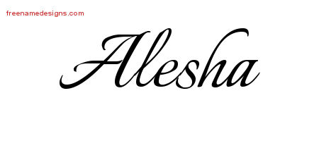 Calligraphic Name Tattoo Designs Alesha Download Free