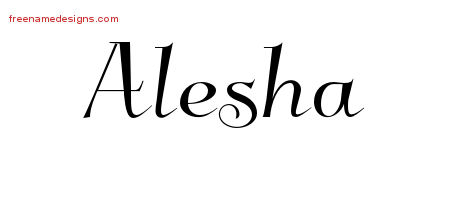 Elegant Name Tattoo Designs Alesha Free Graphic