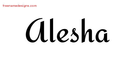 Calligraphic Stylish Name Tattoo Designs Alesha Download Free