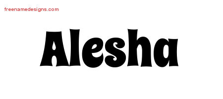 Groovy Name Tattoo Designs Alesha Free Lettering