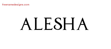 Regal Victorian Name Tattoo Designs Alesha Graphic Download