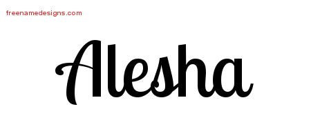 Handwritten Name Tattoo Designs Alesha Free Download