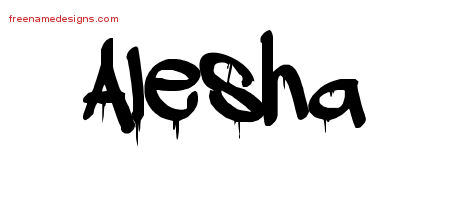 Graffiti Name Tattoo Designs Alesha Free Lettering