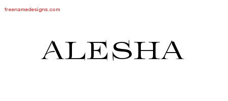 Flourishes Name Tattoo Designs Alesha Printable