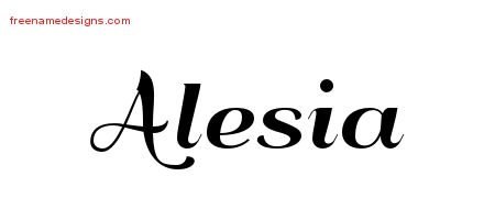 Art Deco Name Tattoo Designs Alesia Printable