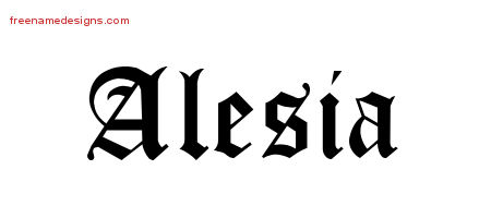 Blackletter Name Tattoo Designs Alesia Graphic Download