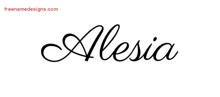 Classic Name Tattoo Designs Alesia Graphic Download