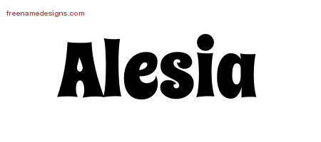 Groovy Name Tattoo Designs Alesia Free Lettering