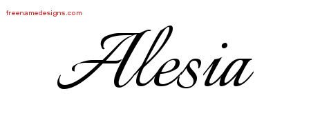 Calligraphic Name Tattoo Designs Alesia Download Free
