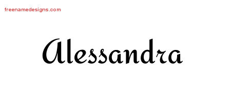 Calligraphic Stylish Name Tattoo Designs Alessandra Download Free