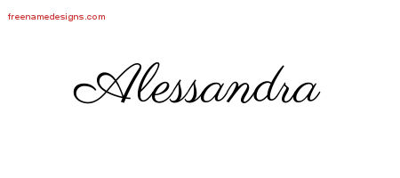 Classic Name Tattoo Designs Alessandra Graphic Download