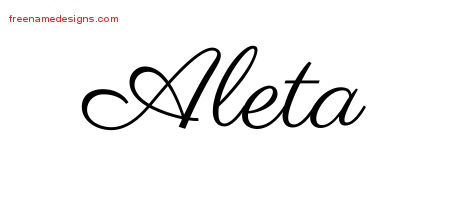 Classic Name Tattoo Designs Aleta Graphic Download