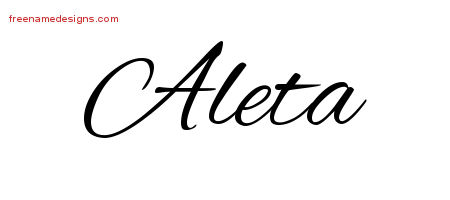 Cursive Name Tattoo Designs Aleta Download Free