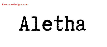 Typewriter Name Tattoo Designs Aletha Free Download