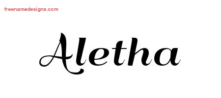 Art Deco Name Tattoo Designs Aletha Printable