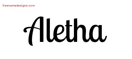 Handwritten Name Tattoo Designs Aletha Free Download