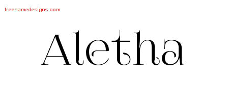Vintage Name Tattoo Designs Aletha Free Download