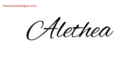 Cursive Name Tattoo Designs Alethea Download Free