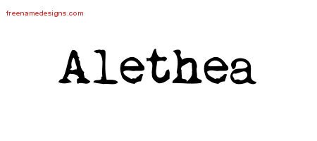 Vintage Writer Name Tattoo Designs Alethea Free Lettering