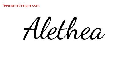 Lively Script Name Tattoo Designs Alethea Free Printout