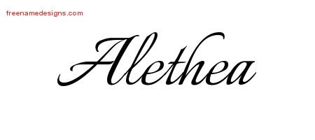 Calligraphic Name Tattoo Designs Alethea Download Free