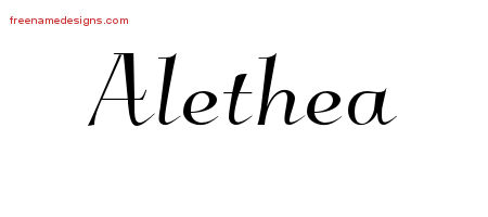 Elegant Name Tattoo Designs Alethea Free Graphic