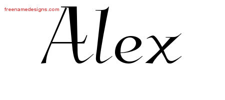 Elegant Name Tattoo Designs Alex Free Graphic