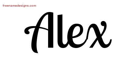 Handwritten Name Tattoo Designs Alex Free Printout
