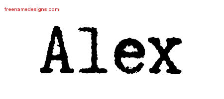 Typewriter Name Tattoo Designs Alex Free Download