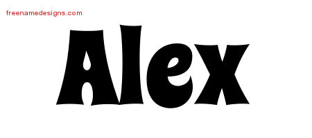 Groovy Name Tattoo Designs Alex Free Lettering