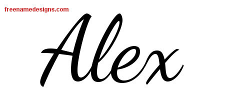 Lively Script Name Tattoo Designs Alex Free Printout