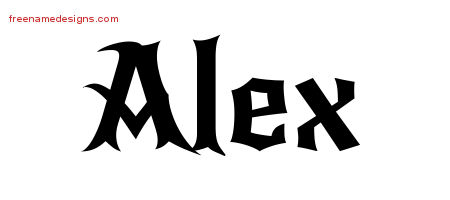 Gothic Name Tattoo Designs Alex Download Free