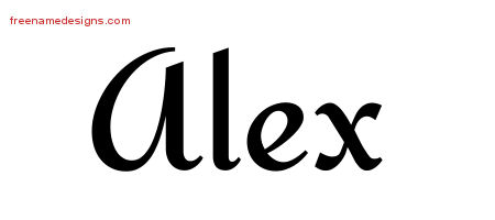 Calligraphic Stylish Name Tattoo Designs Alex Free Graphic