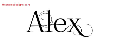 Decorated Name Tattoo Designs Alex Free