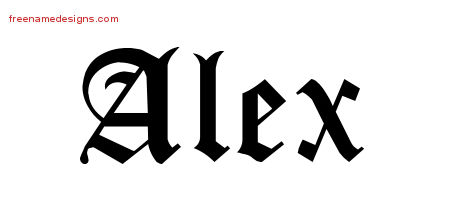 Blackletter Name Tattoo Designs Alex Graphic Download