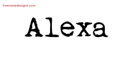 Vintage Writer Name Tattoo Designs Alexa Free Lettering