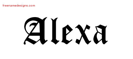Blackletter Name Tattoo Designs Alexa Graphic Download