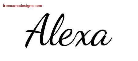 Lively Script Name Tattoo Designs Alexa Free Printout