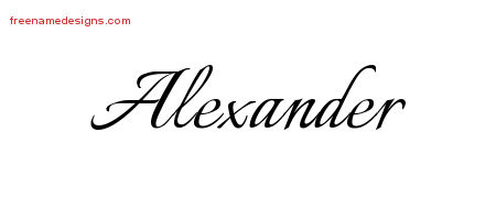 Calligraphic Name Tattoo Designs Alexander Free Graphic