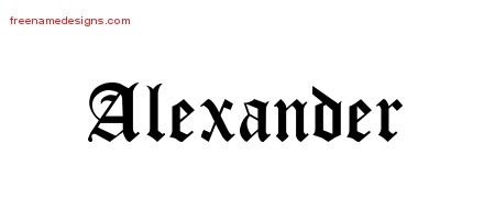 Blackletter Name Tattoo Designs Alexander Graphic Download