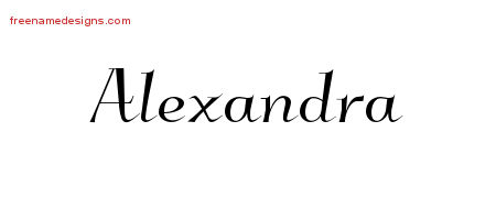 Elegant Name Tattoo Designs Alexandra Free Graphic