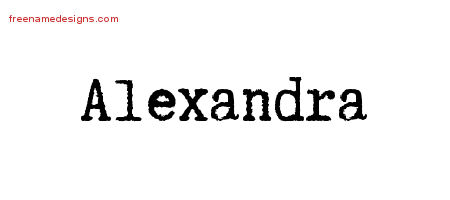 Typewriter Name Tattoo Designs Alexandra Free Download
