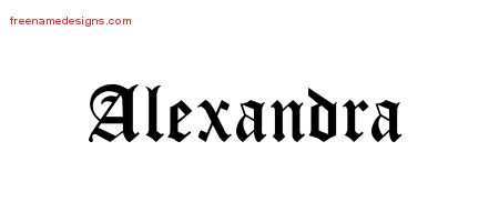Blackletter Name Tattoo Designs Alexandra Graphic Download