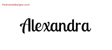 Handwritten Name Tattoo Designs Alexandra Free Download