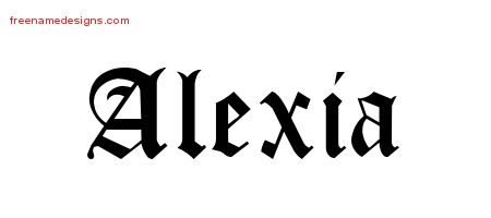 Blackletter Name Tattoo Designs Alexia Graphic Download